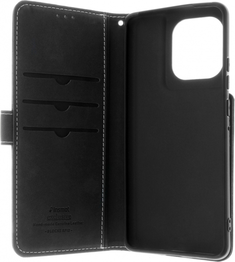 Insmat Exclusive Flip Case plånboksfodral, Motorola Edge 50 Pro, svart Insmat Exclusive Flip Case plånboksfodral, Motorola Edge 50 Pro, svart