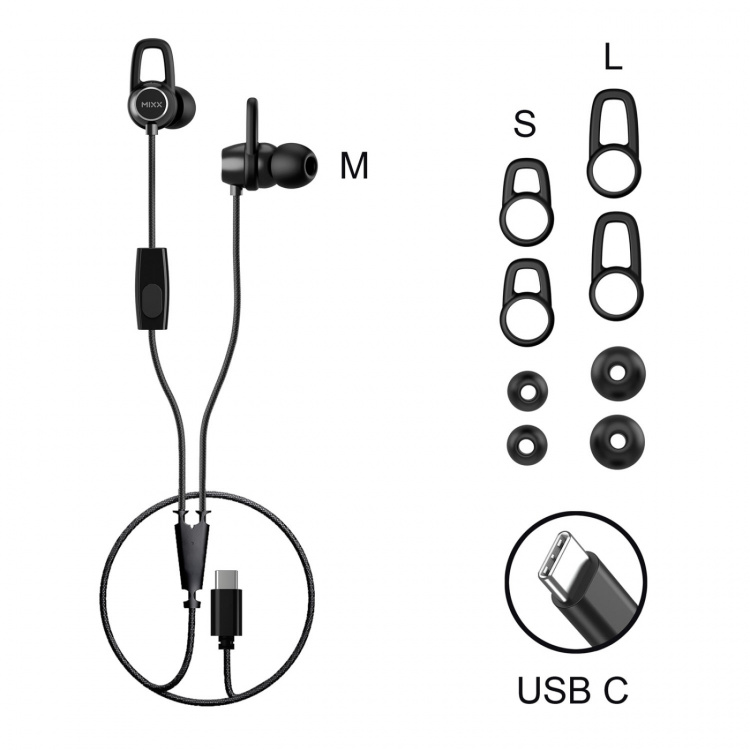 MIXX Hörlurar Soundport USB-C In-Ear Trådbunden Svart