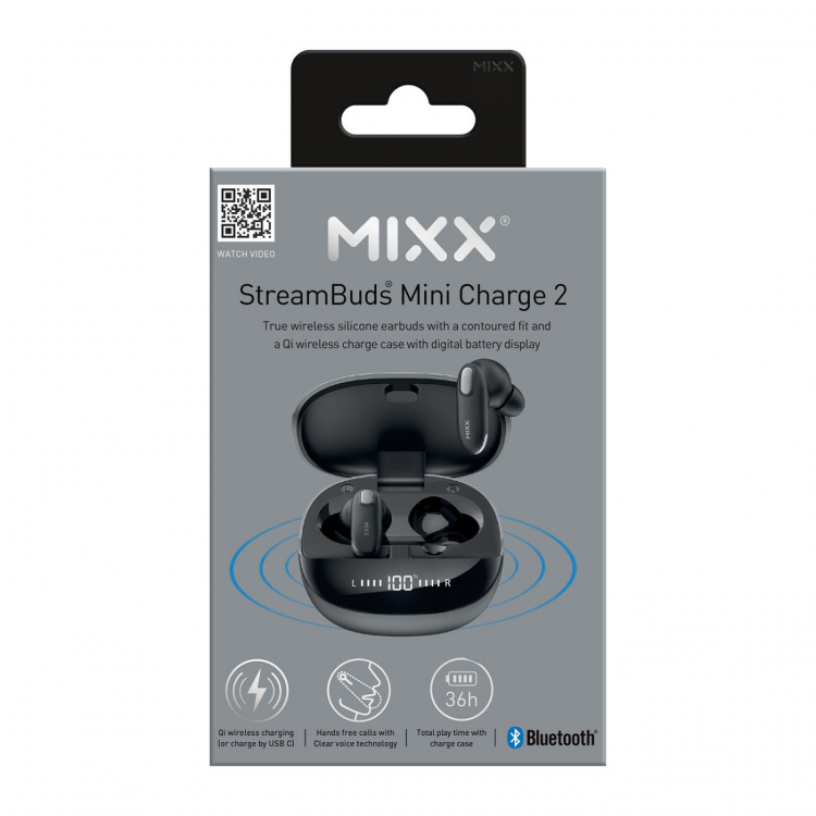 MIXX Hörlurar Mini Charge 2 In-Ear Tws Qi Trådlös Svart MIXX Hörlurar Mini Charge 2 In-Ear Tws Qi Trådlös Svart