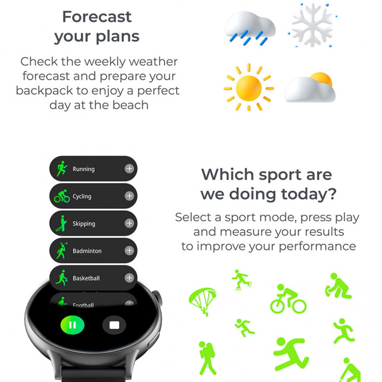 KSIX Smartklocka Core 2 AMOLED - Svart KSIX Smartklocka Core 2 AMOLED - Svart
