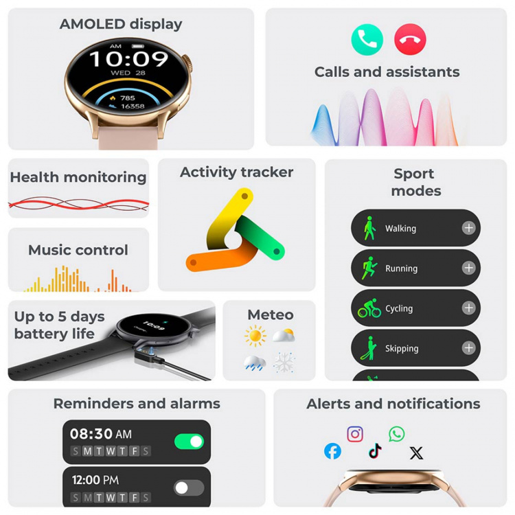 KSIX Smartklocka Core 2 AMOLED - Rosa KSIX Smartklocka Core 2 AMOLED - Rosa