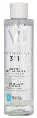 Vichy Purete Thermale Micellaire Water Sensitive 200 ml FACE & EYES Non-rinse Cleanses Removes Make-up, Soothes & Fortifies