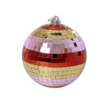 RICE Discokula med ränder och guld - Rosa, guld och röd - Medium