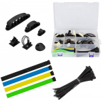 LogiLink Kabelhanteringsset med 8 artiklar 128 delar Blandade färger