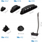 LogiLink Kabelhanteringsset med 8 artiklar 128 delar Blandade färger