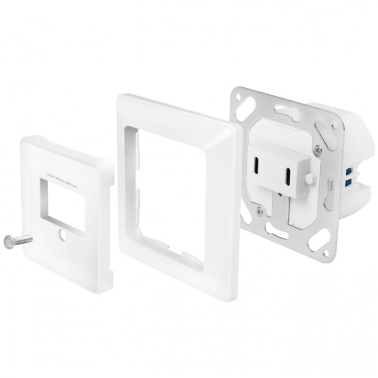 LogiLink Vägguttag med 2xUSB-C PD 25W