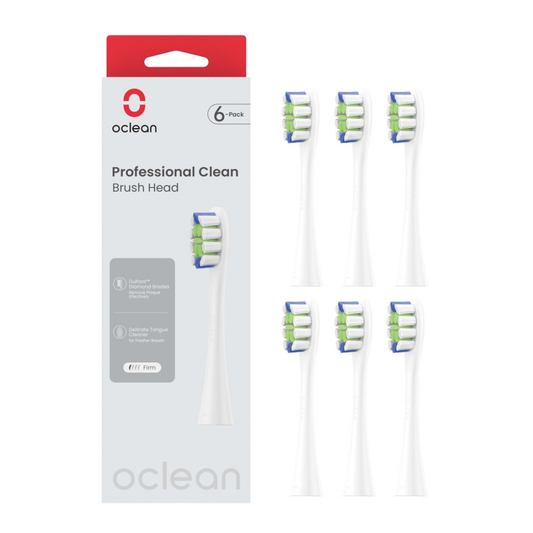Oclean Borsthuvud Professional Clean 6-Pack Vit