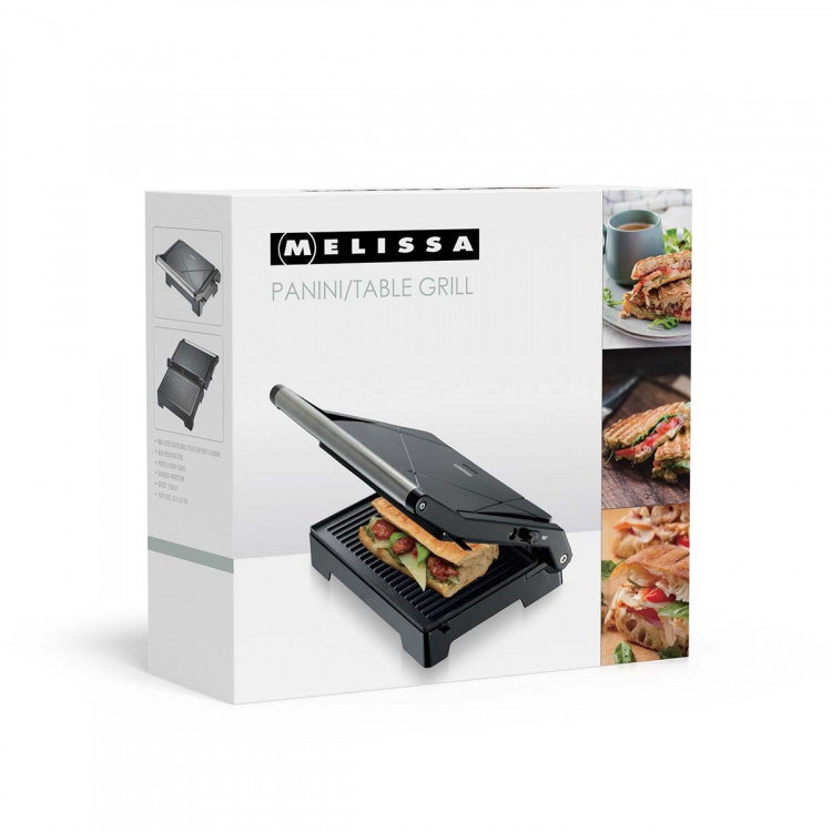 MELISSA Panini-grill och kontaktgrill med non-stickbeläggning och överhettningsskydd 1000W Svart