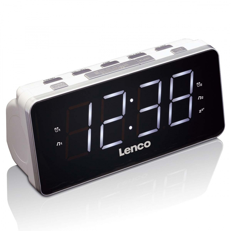 Lenco PLL FM Alarm Clock Radio stor och tydlig 1,8