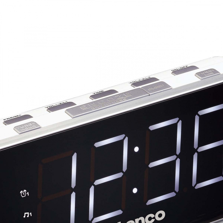 Lenco PLL FM Alarm Clock Radio stor och tydlig 1,8
