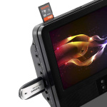 Lenco 9 tums DVD-dubbelskärm med fästen och hörlurar Svart