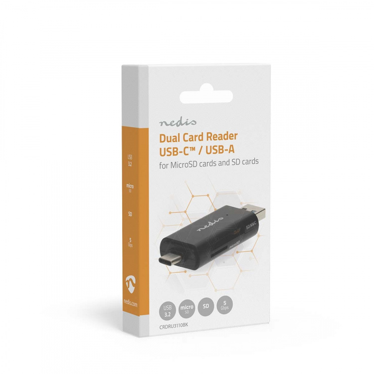 Nedis Kortläsare | microSD (TF) / microSDHC (TF) / microSDXC (TF) / SD / SDHC / SDXC | USB 3.2 Gen1