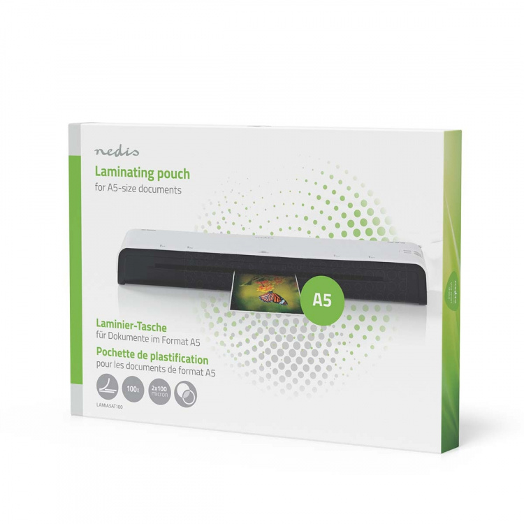 Nedis Lamineringsfilm | A5 | Tjocklek: 100 µm | Packad per: 100 st. | PET | Transparent