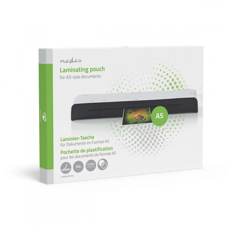 Nedis Lamineringsfilm | A5 | Tjocklek: 100 µm | Packad per: 100 st. | PET | Transparent