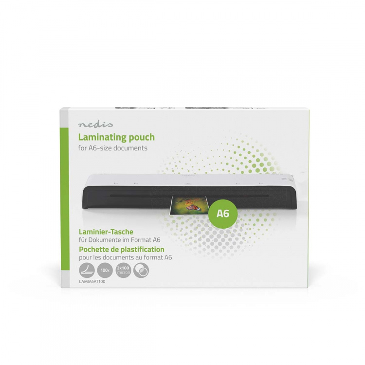 Nedis Lamineringsfilm | A6 | Tjocklek: 100 µm | Packad per: 100 st. | PET | Transparent