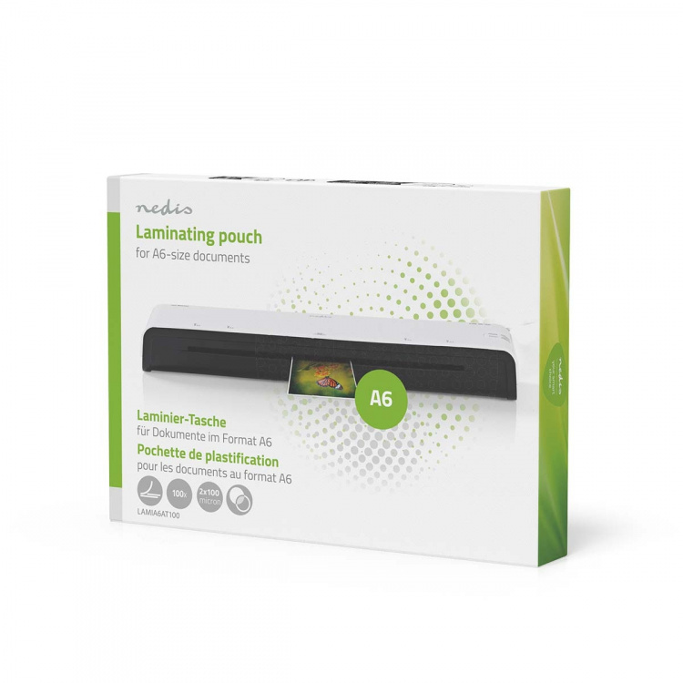 Nedis Lamineringsfilm | A6 | Tjocklek: 100 µm | Packad per: 100 st. | PET | Transparent