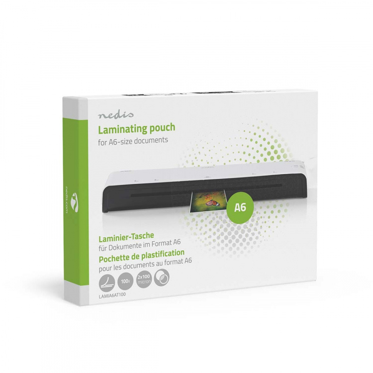 Nedis Lamineringsfilm | A6 | Tjocklek: 100 µm | Packad per: 100 st. | PET | Transparent