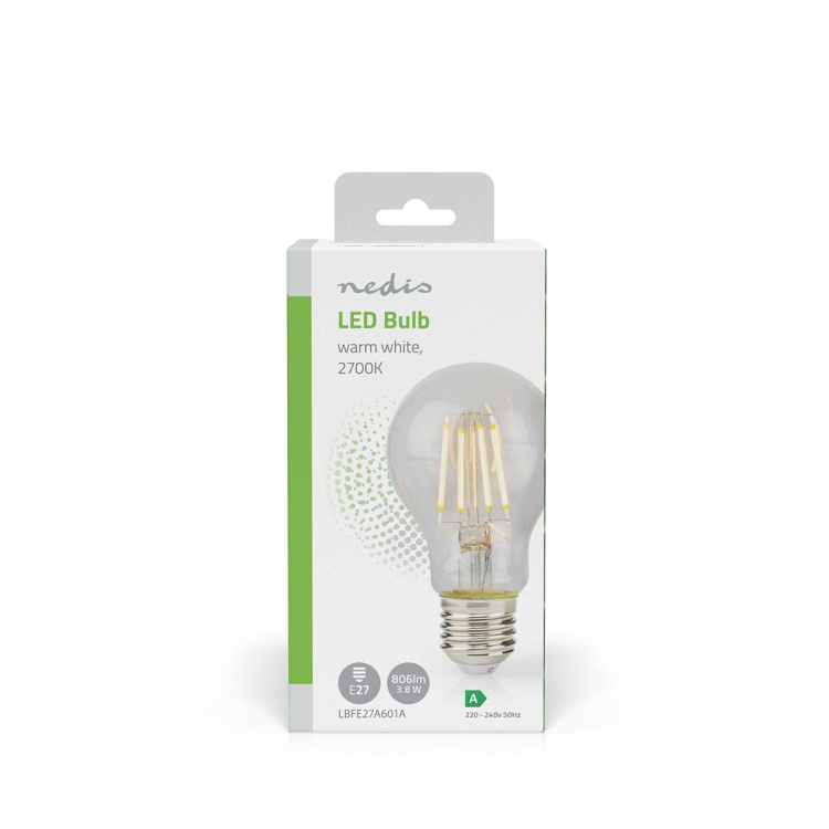 Nedis LED Glödlampa E27 | A60 | 3.8 W | 806 lm | 2700 K | Varm Vit | Retrostil | 1 st