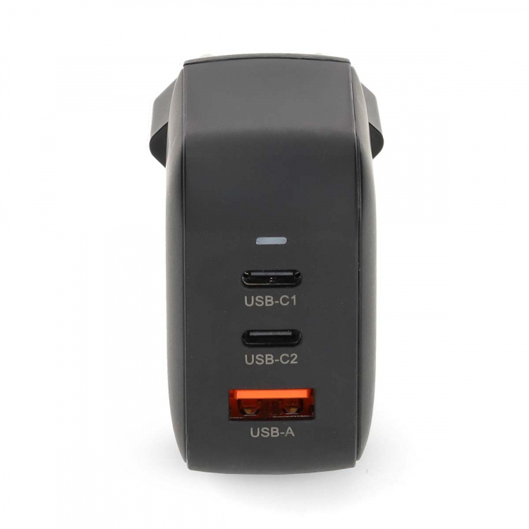 Nedis Väggladdare | 70 W | GaN | PD3.0 | Snabbladdnings funktion | 1.5 / 2.25 A / 2.5 / 3.0 / 3.5 A | Antal utgångar: 3 | USB-A / 2x USB-C™ | Automatiskt val av Spänning | Svart
