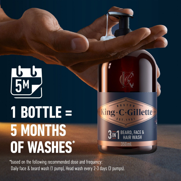 King C. Gillette 3in1 Beard, Face & Hair Wash