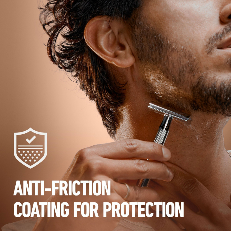 King C. Gillette Dubbeleggad Säkerhetshyvel + 5st rakblad