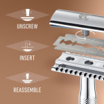 King C. Gillette Dubbeleggad Säkerhetshyvel + 5st rakblad