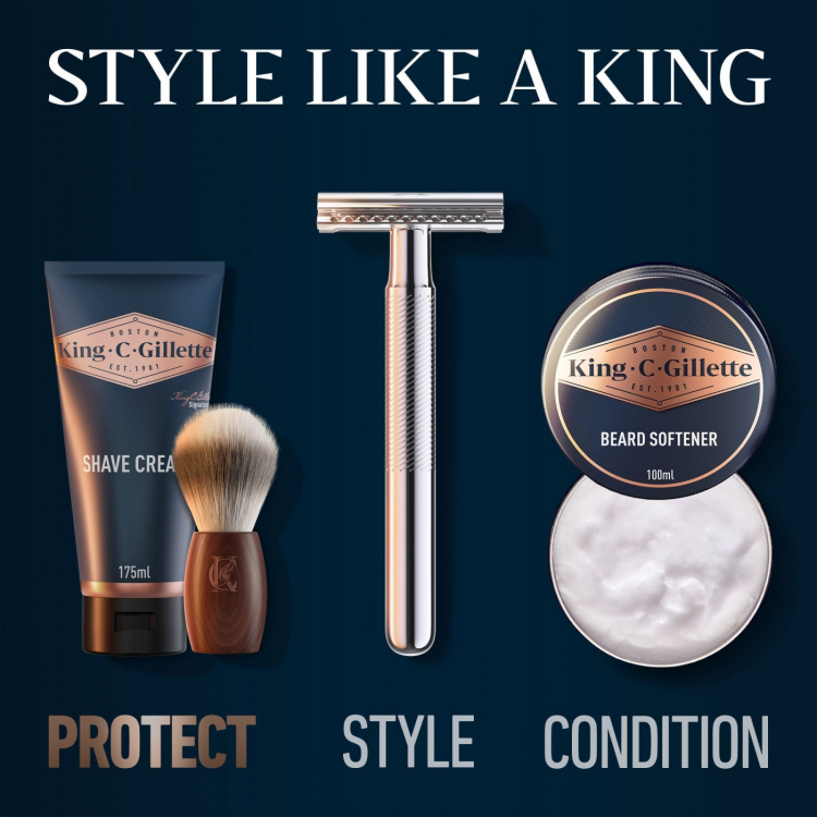 King C. Gillette Shaving Brush - Rakborste med trähandtag
