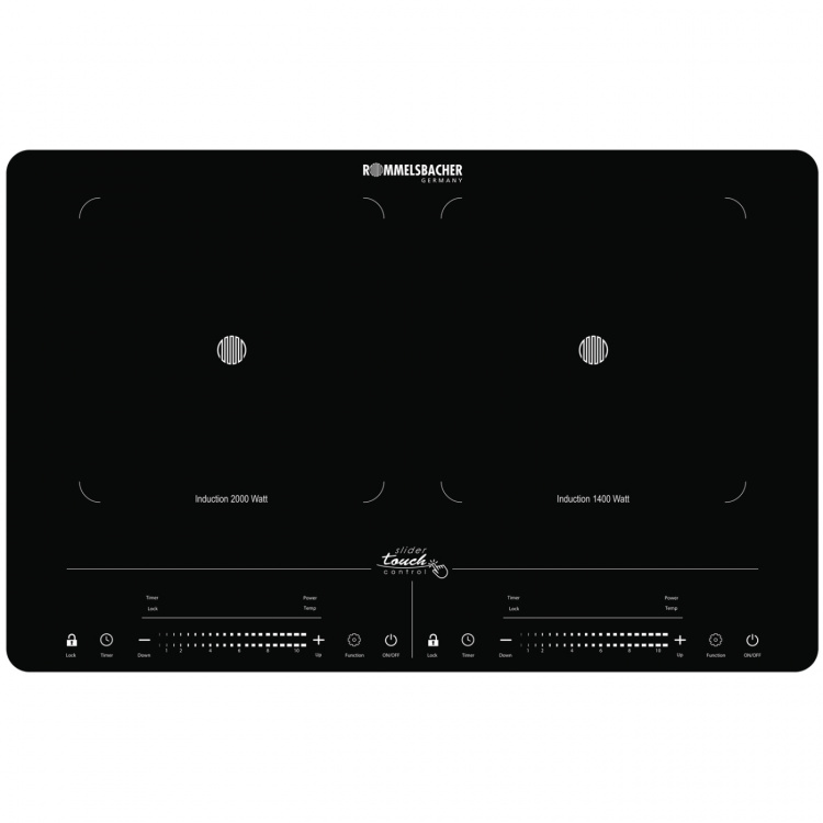Rommelsbacher Kokplatta Dubbel Induktion CT 3420/IN 2000W LED