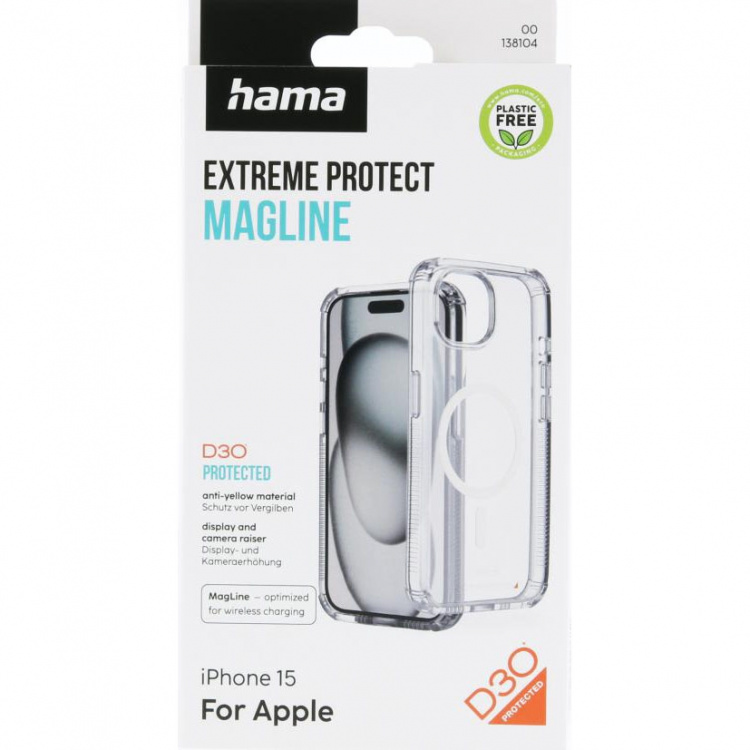 Hama Mobilskal Extreme Protect iPhone 15 MagFodral Transparent