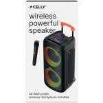 Celly Partyspeaker 40W med trådlös mikrofon