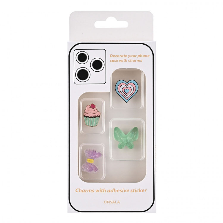 Onsala Charms Pimp Your Phone Metall och Plast 4-Pack