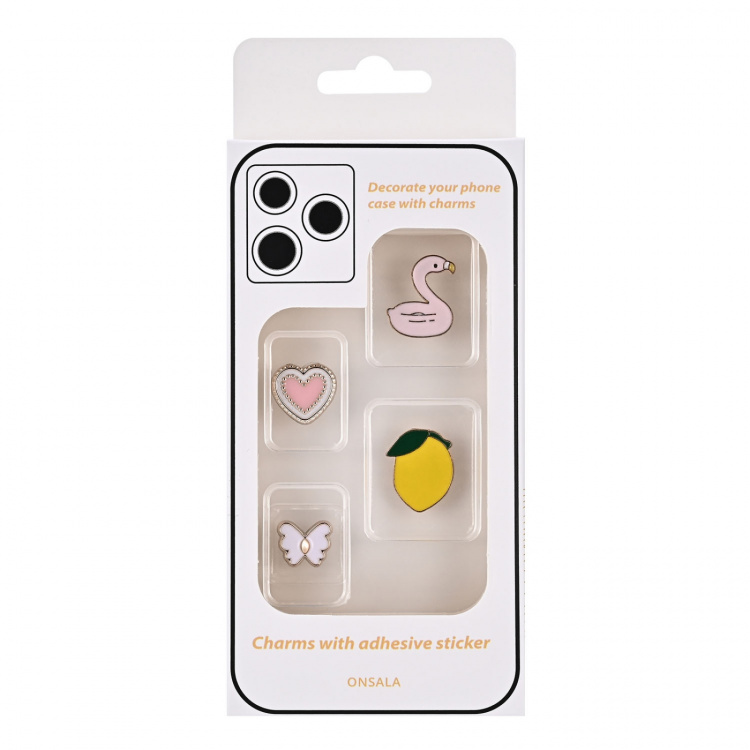Onsala Charms Pimp Your Phone Metall och Plast 4-Pack