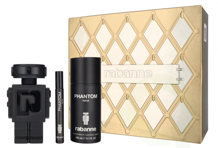 Paco Rabanne Phantom Giftset 260 ml Edp Spray 100 ml/Deodorant Spray 150 ml/Edp Travel Spray 10 ml
