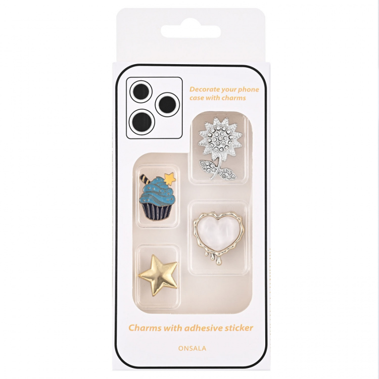 Onsala Charms Pimp Your Phone Metall och Plast 4-Pack Onsala Charms Pimp Your Phone Metall och Plast 4-Pack
