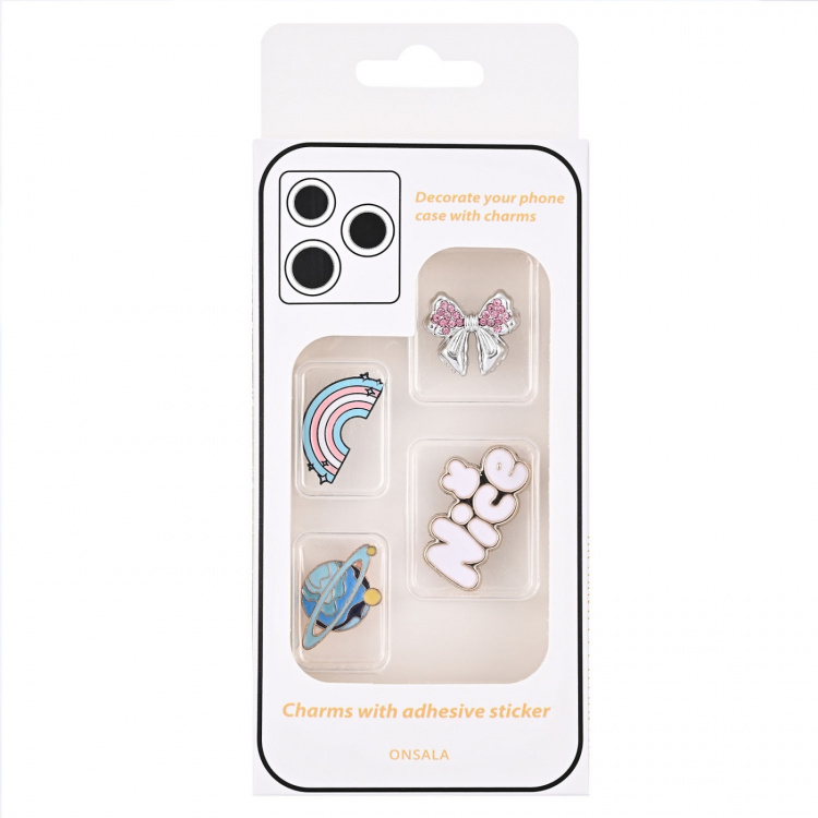 Onsala Charms Pimp Your Phone Metall och Plast 4-Pack