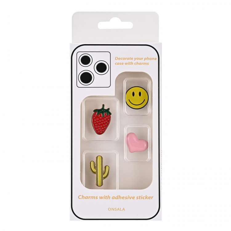 Onsala Charms Pimp Your Phone Metall och Plast 4-Pack