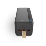 Nedis Powerbank | 30000 mAh | 1.5 / 1.67 / 2.0 / 2.22 / 3.0 A | Antal utgångar: 3 | Utgångsanslutning: 1x USB-C™ / 2x USB-A | Ingångsanslutning: 1x USB-C™ | PD3.0 20W | Litium-polymer | Display