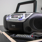 Lenco Bärbar Boombox med DAB+/FM-radio, Bluetooth®, CD, kassettbandspelare och USB-spelare Silver