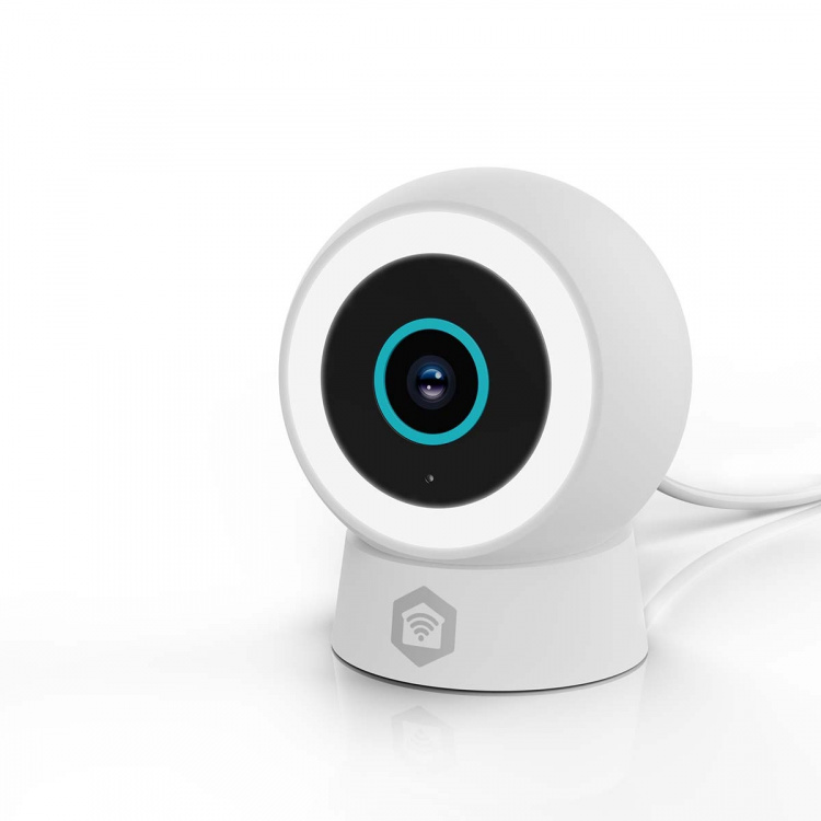 Nedis SmartLife Utomhus Kamera | Spotlight | 3MP Full HD 1296p | IP65 | microSD (ingår inte) / Molnlagring (tillval) / Onvif | 5 V DC | Med rörelsesensor | Nattsikt | Vit