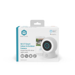 Nedis SmartLife Utomhus Kamera | Spotlight | 3MP Full HD 1296p | IP65 | microSD (ingår inte) / Molnlagring (tillval) / Onvif | 5 V DC | Med rörelsesensor | Nattsikt | Vit