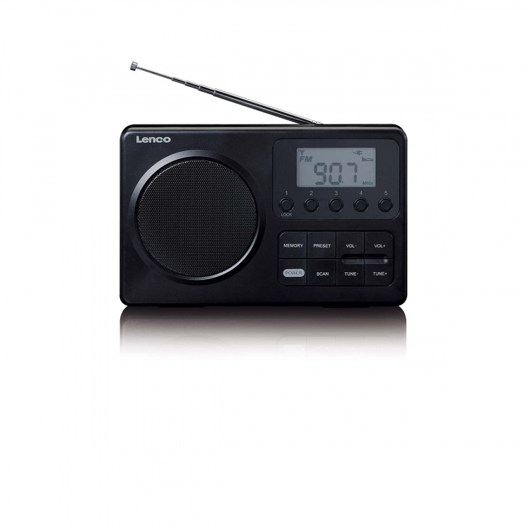Lenco MPR-035BK Kompakt bärbar FM-radio med LCD-skärm Svart