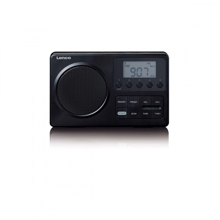 Lenco MPR-035BK Kompakt bärbar FM-radio med LCD-skärm Svart