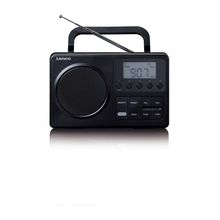 Lenco MPR-035BK Kompakt bärbar FM-radio med LCD-skärm Svart