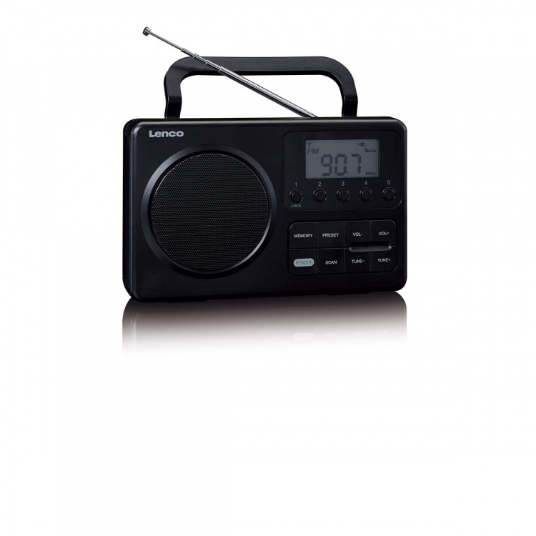 Lenco MPR-035BK Kompakt bärbar FM-radio med LCD-skärm Svart