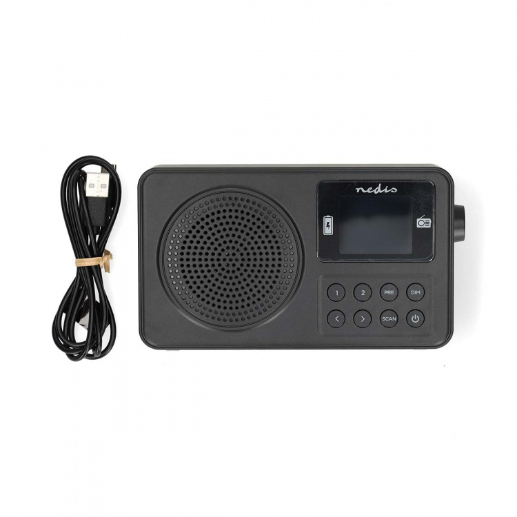 Nedis FM-radio | Portabel design | FM | Accu Powered / USB ström | Digital | 2 W | Skärmstorlek: 1.77 