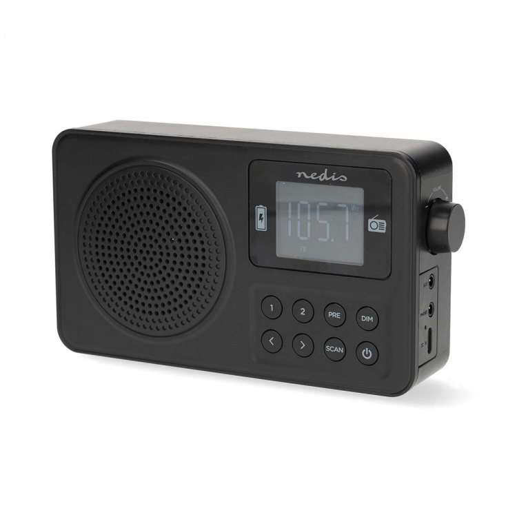 Nedis FM-radio | Portabel design | FM | Accu Powered / USB ström | Digital | 2 W | Skärmstorlek: 1.77 