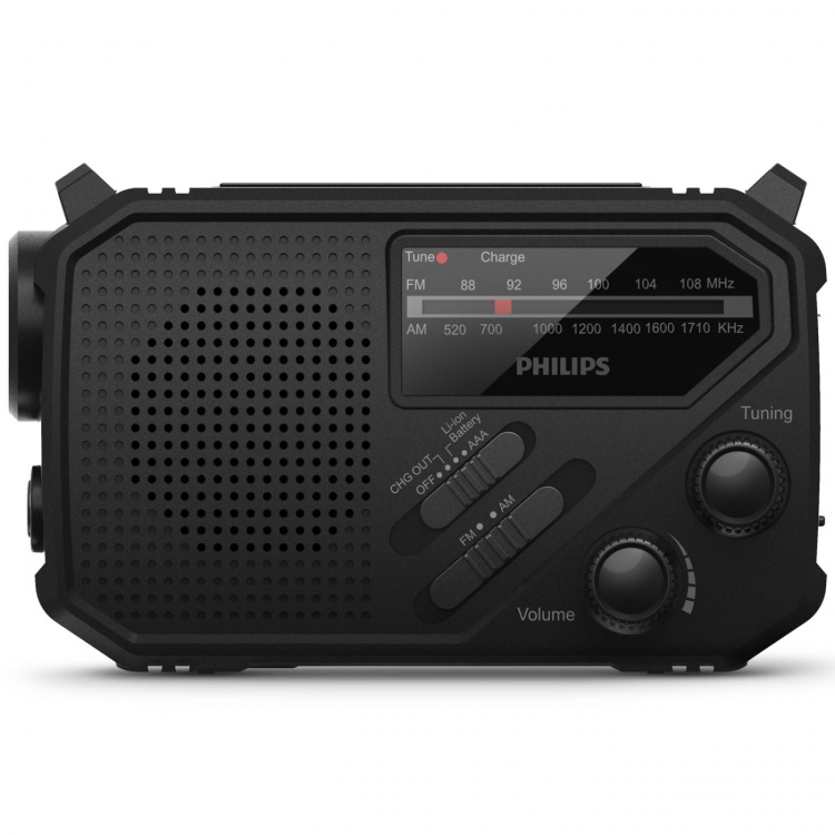 Philips Radio AM/FM Vevradio Solcell Ficklampa Svart Philips Radio AM/FM Vevradio Solcell Ficklampa Svart