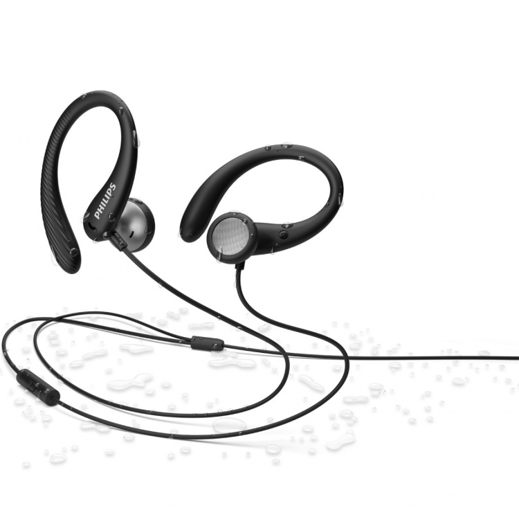 Philips Hörlurar In-Ear Sport IPX2 Kabel Svart