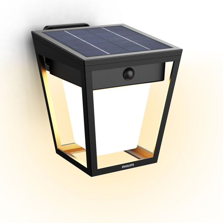 Philips Nissa Vägglampa Solcell LED 250/20lm Svart