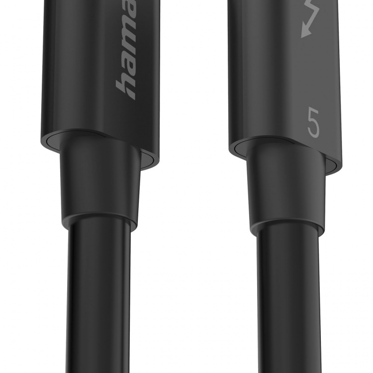 Hama Kabel USB-C Thunderbolt 5 80 Gbit/S Ultra-Hd 8K 1.0M Svart